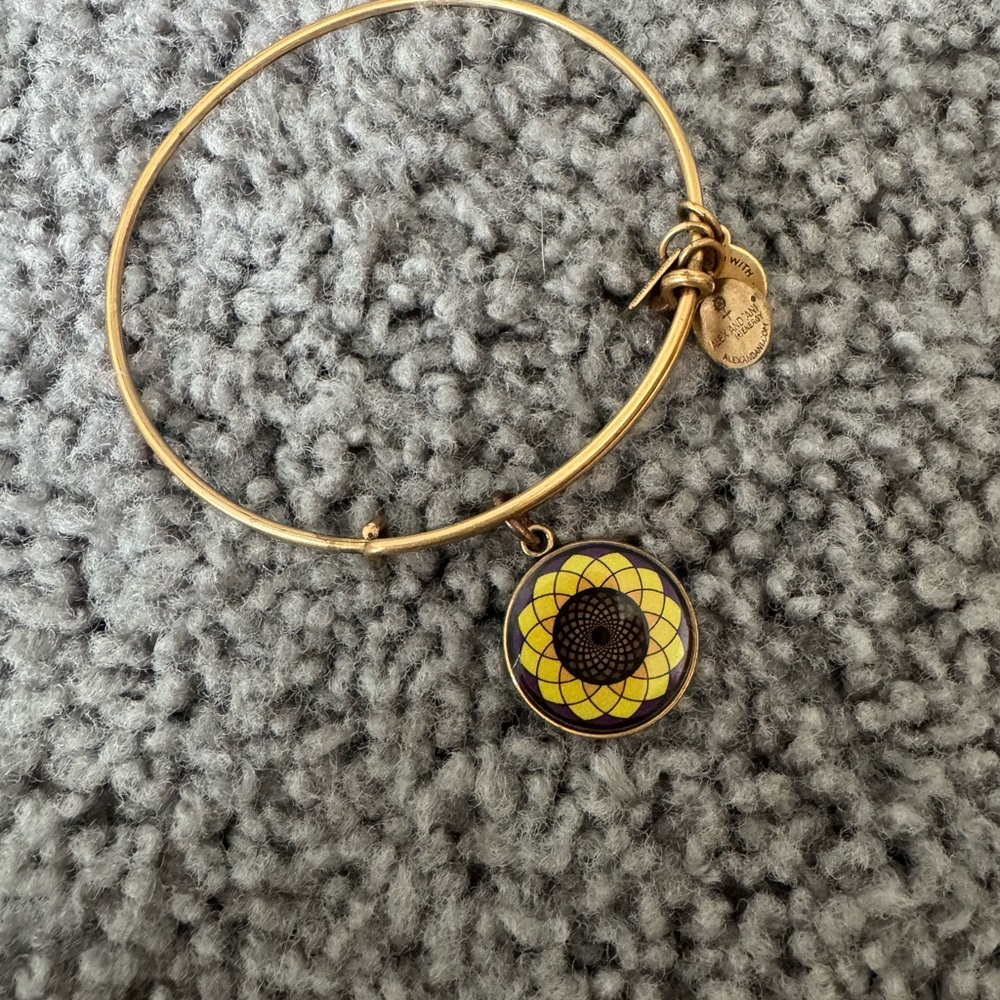 Alex and Ani Bracelet with Yellow Sunflower Charm